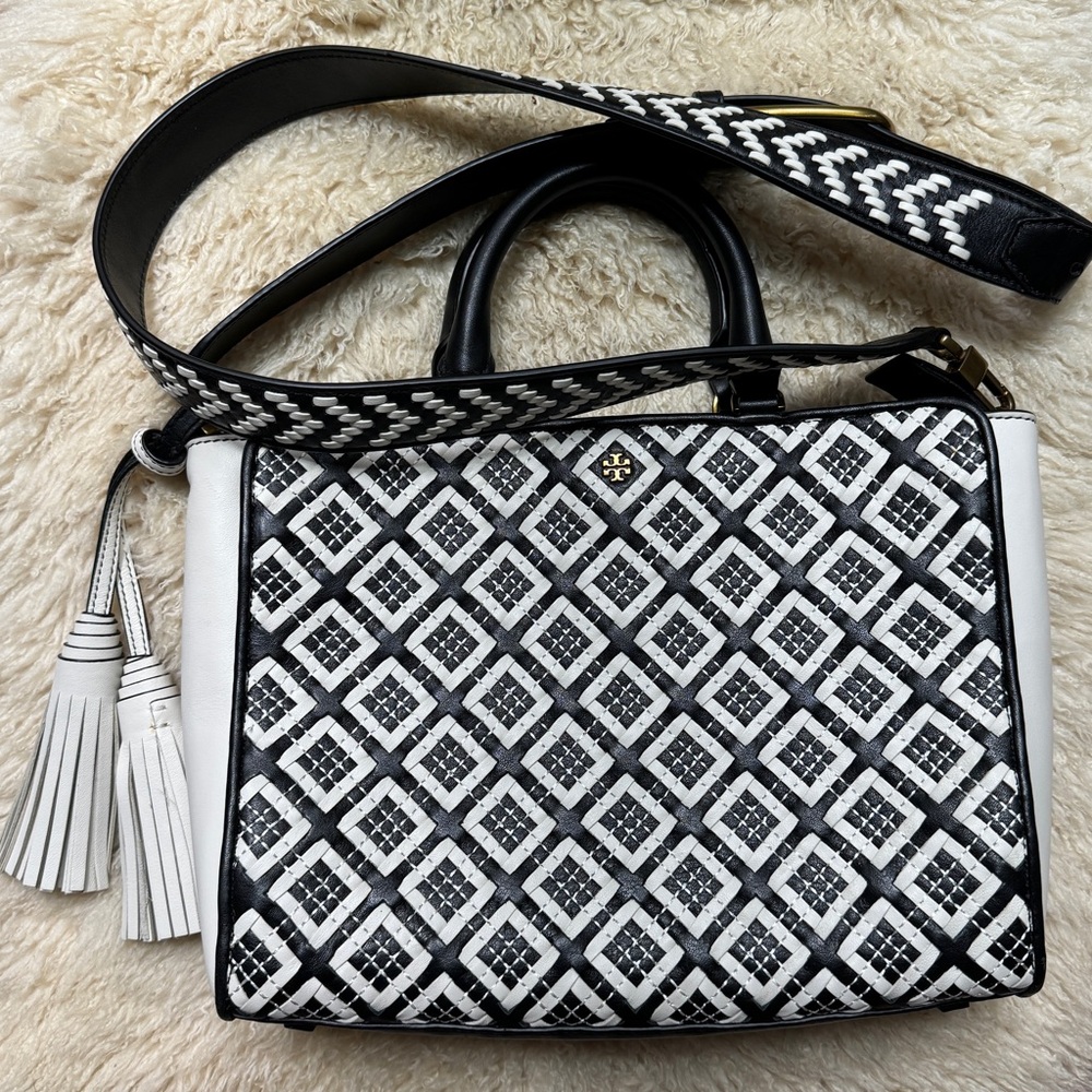 Tory Burch Robinson Woven Leather Bag